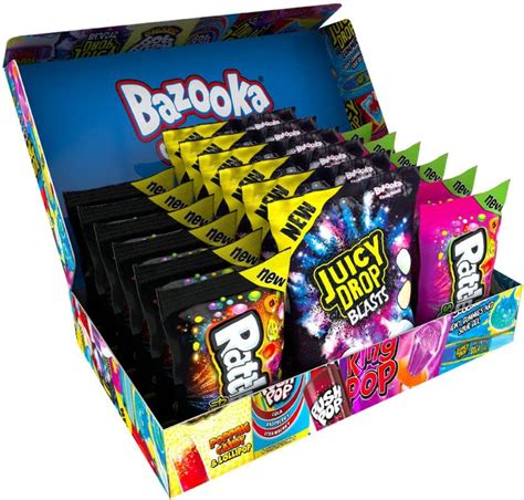 Bazooka Candy Brands Juicy Drop Blasts And Rattlerz Candy Box Sweet