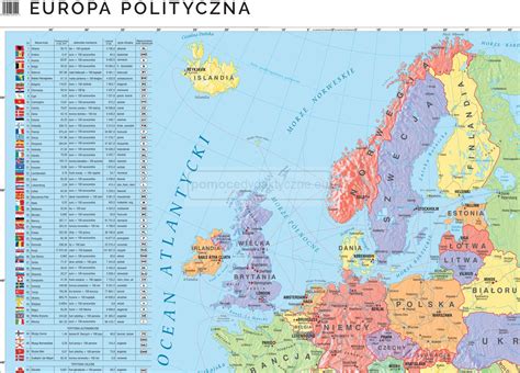 Mapa Polityczna Europy Stan Na 2021 Mapa ścienna