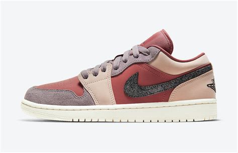 On the exterior, nubuck leather and suede come covered in canyon rust with accents of particle beige, mauve and purple smoke. Air Jordan 1 Low Canyon Rust DC0774-602 Release Date - SBD
