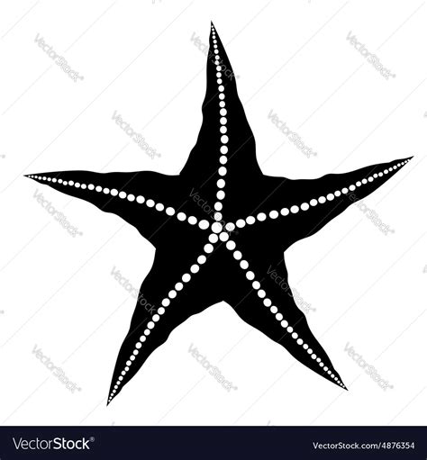 Silhouette Starfish Royalty Free Vector Image Vectorstock