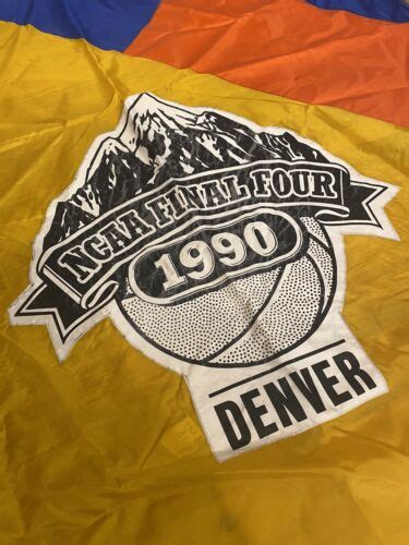 Huge Vintage Banner Flag 1990 Basketball Final Four Banner Unlv Denver