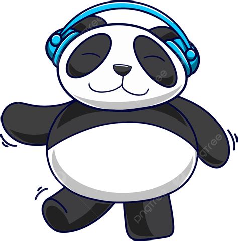 Gambar Ilustrasi Musik Panda Kartun Kartun Panda Menari Png Dan