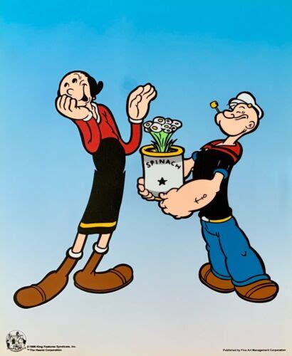 Popeye And Olive Oil With Spinach Bouquet Animation Art Cel Sericel Ebay