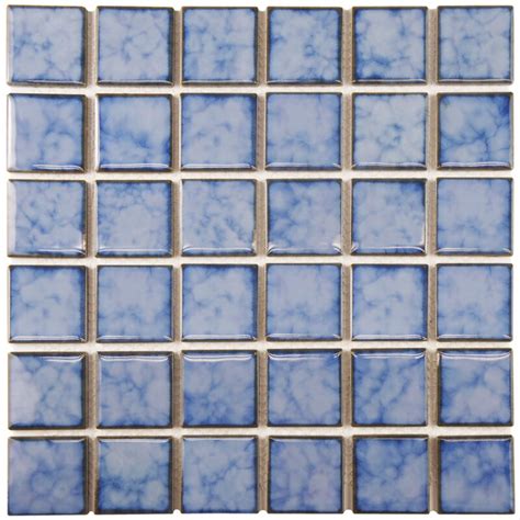Elitetile Arthur 2 X 2 Porcelain Mosaic Tile In Bluewhite Wayfair