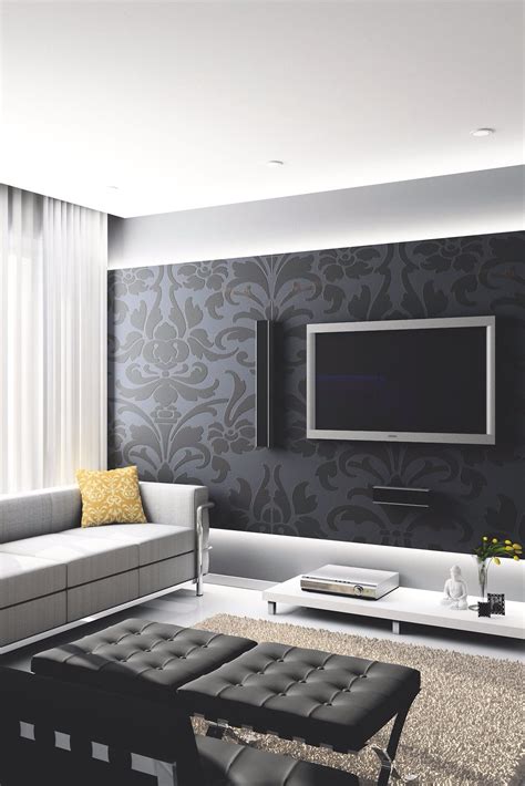 List Of Living Room Wallpaper Black References