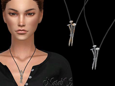 Three Nails Pendant Cord Necklace Found In Tsr Category Sims 4 Female