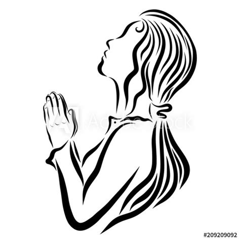 Praying Woman Drawing Free Download On Clipartmag