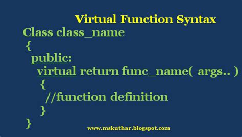 Virtual Function And Polymorphism In C