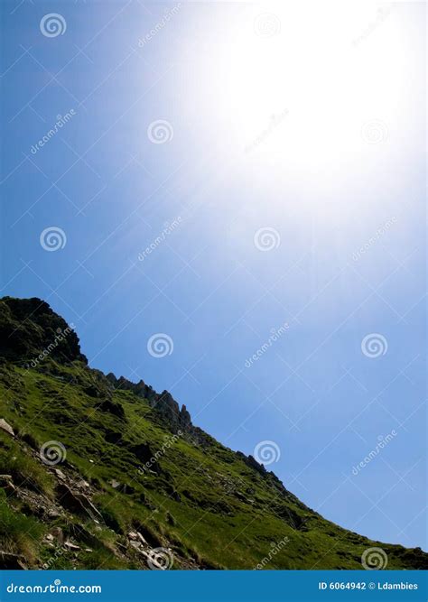 Mountain Top Under Bright Sunshine Stock Photo Image Of Beauty