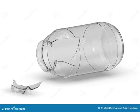 Broken Jar On White Background 3d Rendering Stock Illustration