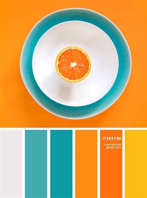 Orange Teal And Yellow Color Inspiration Orange Color Palettes