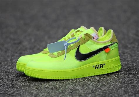 Off White Nike Air Force 1 Low Black Volt Info