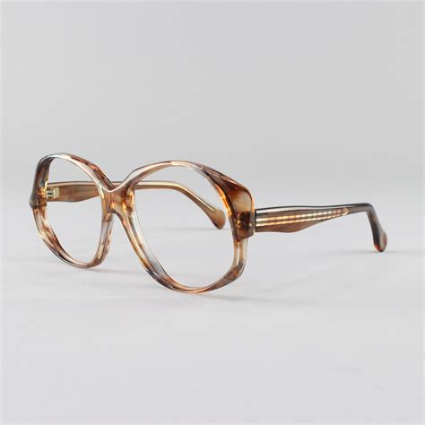 80s Vintage Eyeglasses | Clear Brown Oversized Round Glasses | 1980s ...