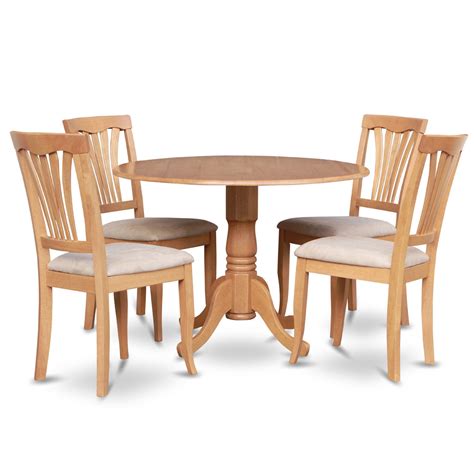 Oak Round Kitchen Table And 4 Kitchen Chairs 5piece Kitchen Table