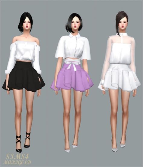 Sims4 Marigold Big Flare Mini Skirt • Sims 4 Downloads