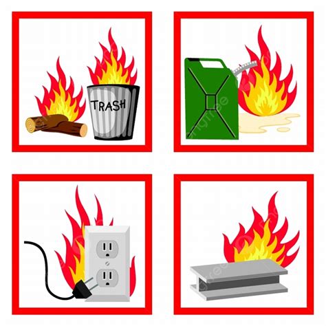 Hazard Symbols Clipart Vector Hazard Category Red Sign Symbol Flame