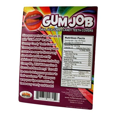 Gum Job Oral Sex Gummy Candy Teeth Covers Fruit Flavor 6 Pack Deep