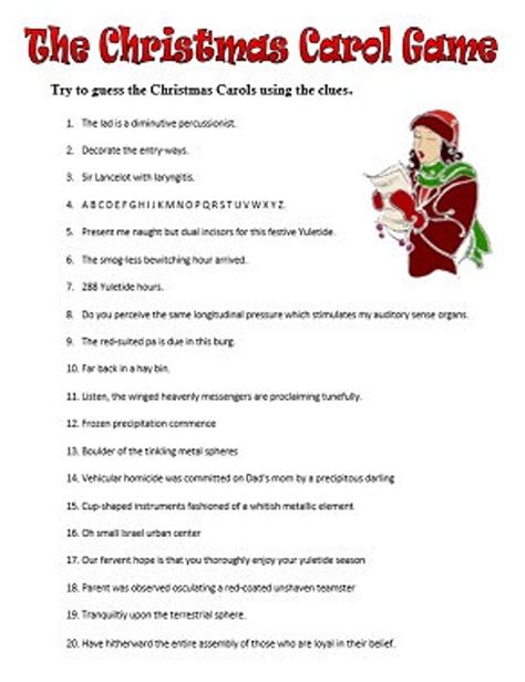 Guess The Christmas Carol Printable Pdf Game Instant Etsy Uk