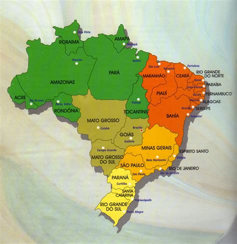 Mapa De Brasil Y Sus Ciudades