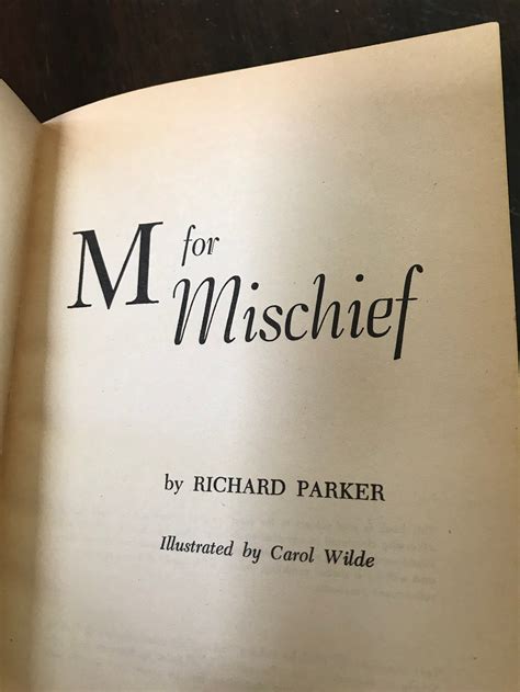 M Is For Mischief By Richard Parker Vintage 1965 Scholastic Tx Etsy