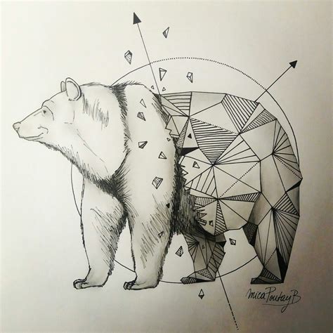 Geometric Bear By Micaela Poutay Inspired By Kerby Rosanes