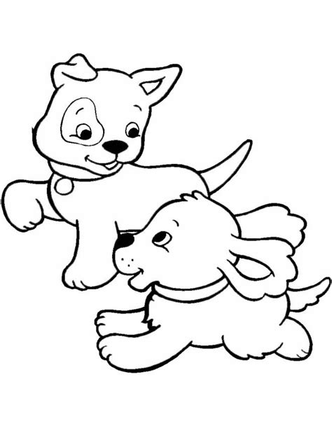 Tanti disegni di animali per bambini da stampare e colorare gratis. Disegno di Cuccioli di Cane da colorare per bambini ...