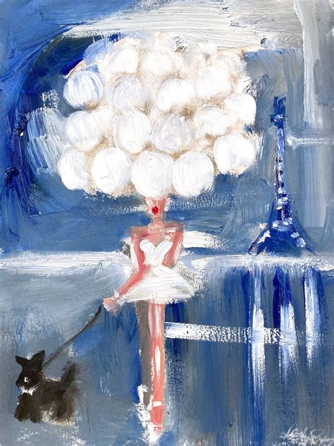 Cindy Shaoul Girl With Balloons Dont Look Down Paris Figure Haute Couture Oil On Paper