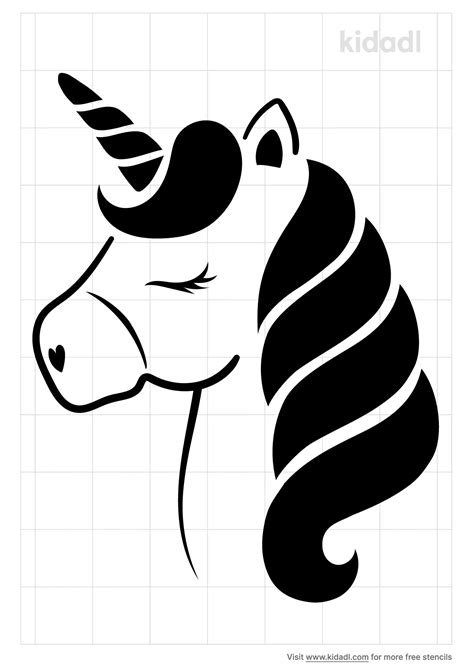 Free Unicorn Head Stencil Stencil Printables Kidadl