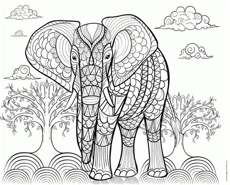 Elephant Adult Coloring Pages Easy Coloring Pages