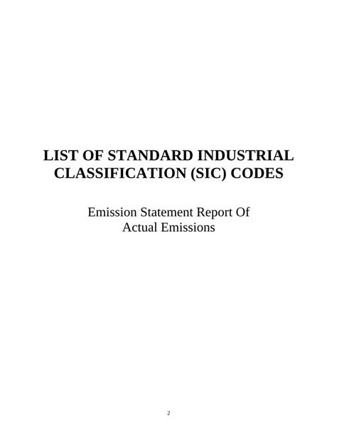 Pdf List Of Standard Industrial Classification Sic Standard