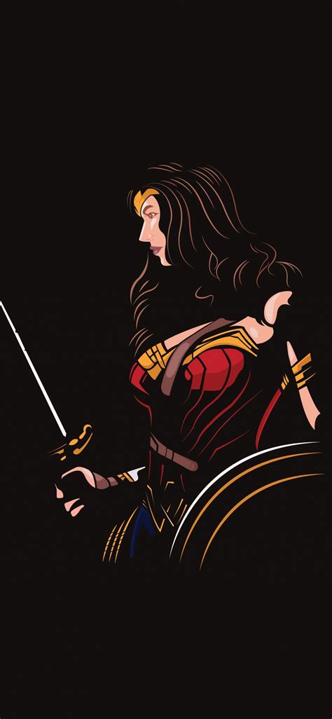 Wonder Woman Minimal Dc Comics Superhero Art 1125x2436 Wallpaper