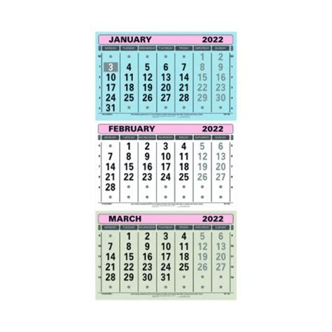 At A Glance 3 Monthly Calendar 2022 Code Attml22 Uk