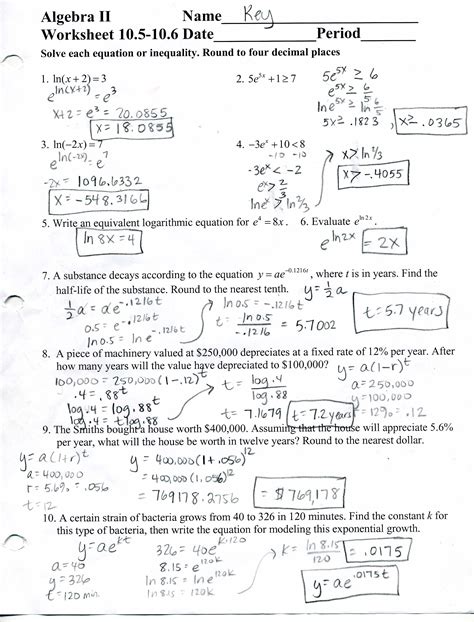 The tests are organized by parts. mrscabral / Algebra 2 Worksheet Answers