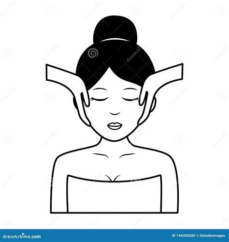 Woman Massage Spa Stock Vector Illustration Of Wellness 144305680