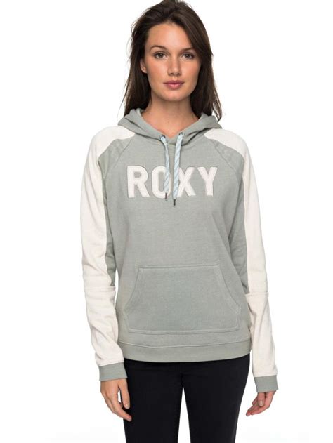 Grey Womens Roxy Hoodies Jumpers And Knitwear All Same Days Logo Hoodie