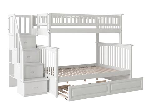 Columbia Staircase Bunk Bed Twin Over Full With Twin Size Raised Panel