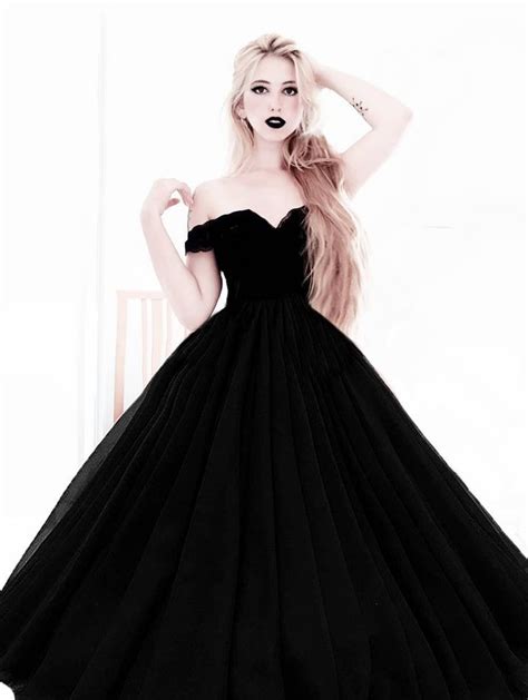Black Gothic Princess Ball Gown Wedding Dress Black Wedding Dresses