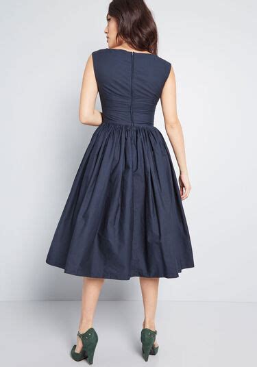Modcloth Fabulous Fit And Flare Dress With Pockets In Navy Navy And Modcloth