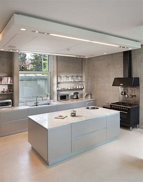 This vintage kitchen ceiling lights must be installed over the kitchen area. Super sleek kitchen and soffit by Dror Barda | Kitchen ...