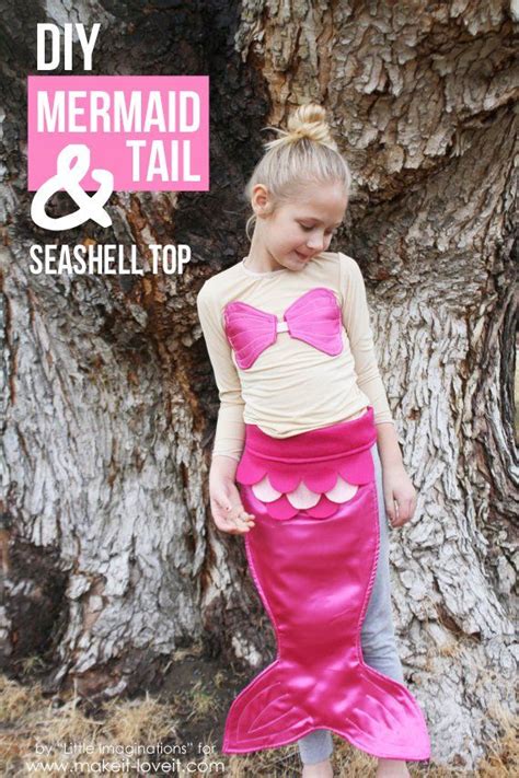 Diy Mermaid Tail And Seashell Top Diy Mermaid Tail Kids Dress Up