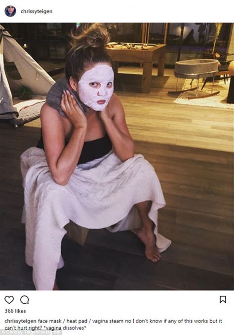 Chrissy Teigen Shares Funny Snap Of Herself Steaming Her Vagina Daily