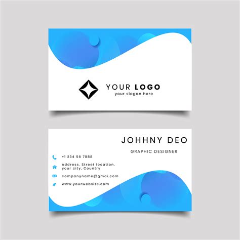 Blue Wave Business Card Design 679550 Vector Art At Vecteezy