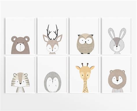 Animal Prints For Nursery Neutral Nursery Gender Neutral Etsy