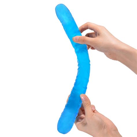 Buy Blue Double Head Dildos Anal Plug For Lesbian Vaginal Massager Jelly Dildos Dong Sex