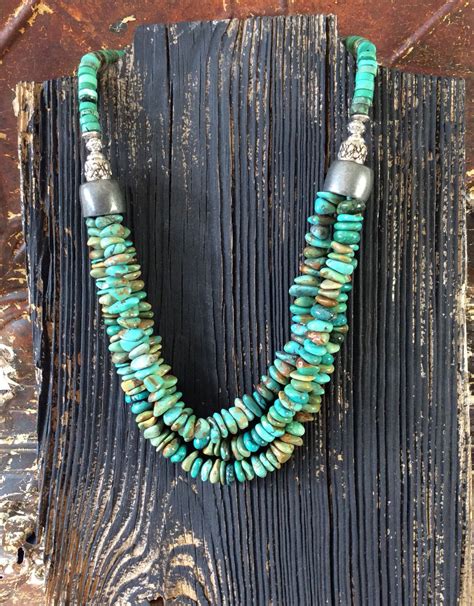 Tribal Southwest Style Necklace Turquoise Strand Bohemian New Mexico