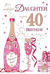 Shopping for valentine's gifts for your daughter in college can be challenging, especially when you have to make sure it gets there in time. Daughter 40th Birthday Card by Grass Roots: Amazon.co.uk ...