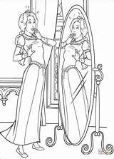 Fiona Coloring Pages Princess Silhouettes sketch template