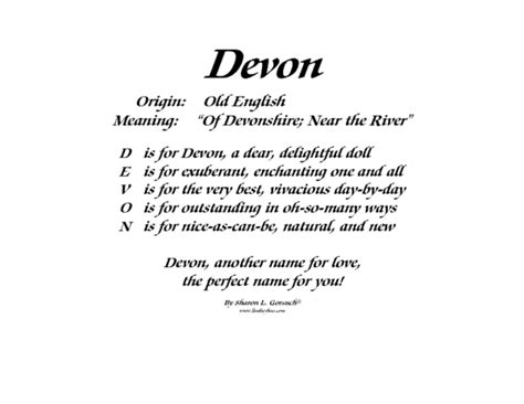 Meaning Of Devon Lindseyboo