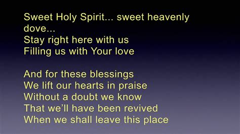 Sweet Holy Spirit And Sweet Hour Of Prayer Youtube