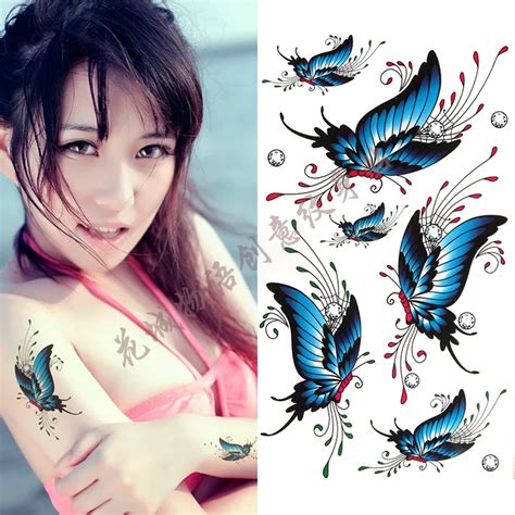 Beautiful Colorful Small Butterfly Body Art Waterproof Fake Tattoo For Woman Flash